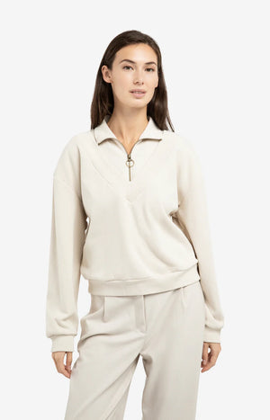 Beige Half Zip Sweater
