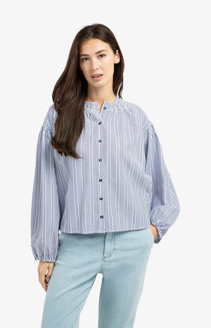 Navy Striped Blouse