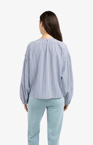 Navy Striped Blouse