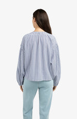 Load image into Gallery viewer, Navy Striped Blouse
