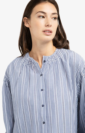 Navy Striped Blouse