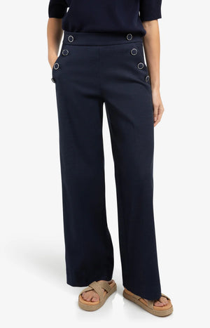 Navy High Waist Trousers