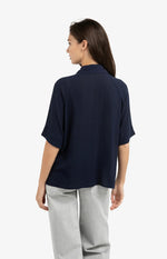 Load image into Gallery viewer, Navy Raglan Sleeves Top
