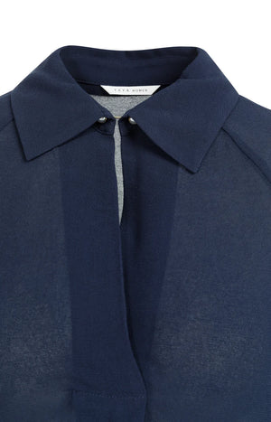 Navy Raglan Sleeves Top