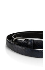 Load image into Gallery viewer, Navy Snake Effect Belt
