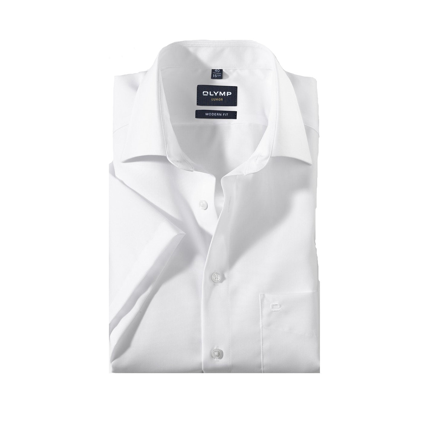 Olymp Luxor Modern Fit Short Sleeve White Business Shirt