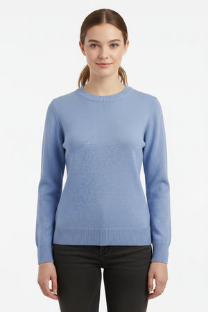 Blue Crew Neck Pullover