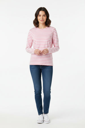 Pink Stripe April Crew Top