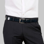 Load image into Gallery viewer, Navy London Leather Belt
