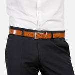 Load image into Gallery viewer, Cognac London Leather Belt
