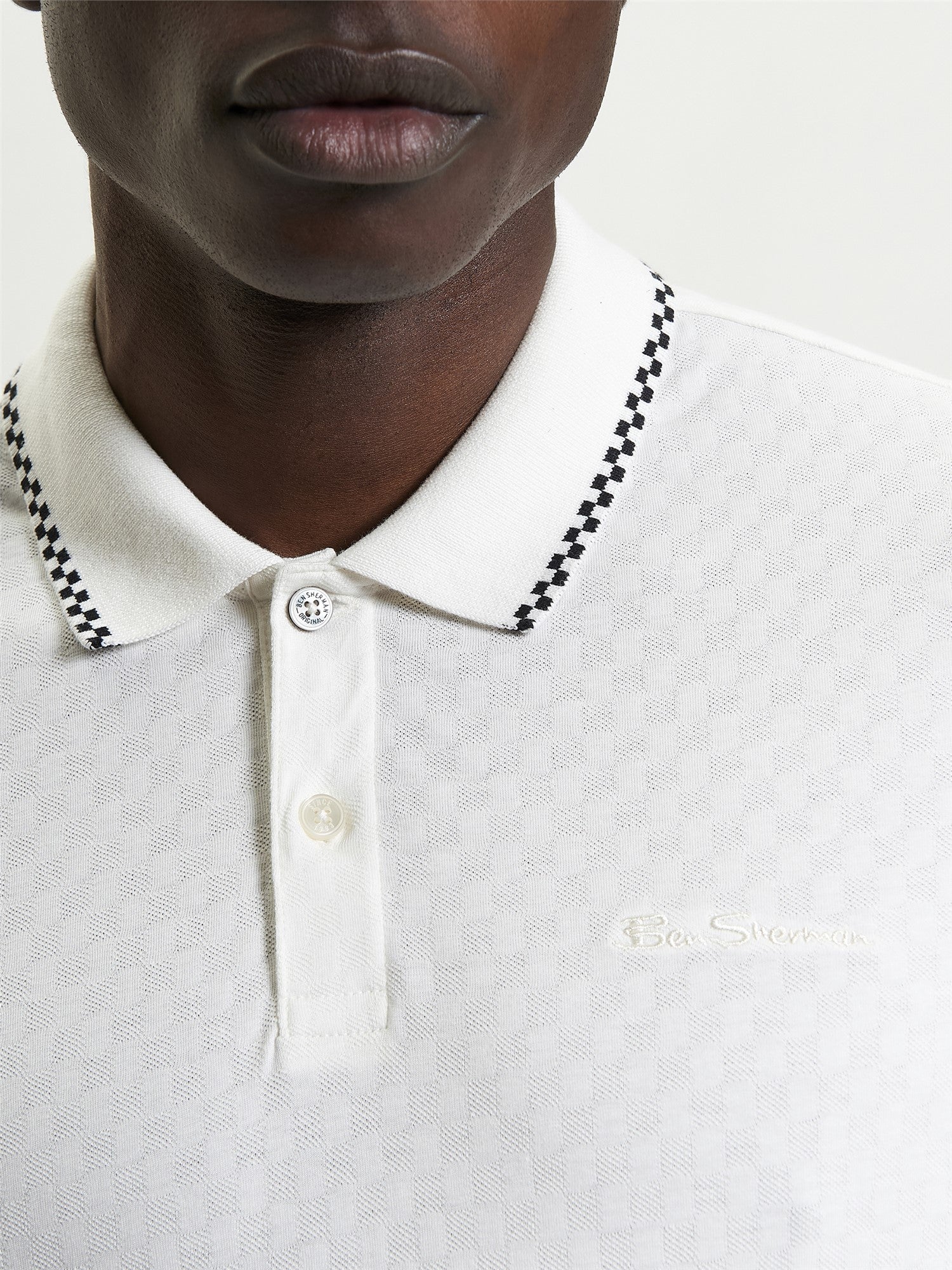 White Textured Polo Shirt