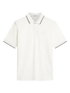 White Textured Polo Shirt