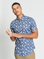 Load image into Gallery viewer, Indigo Floral Bamboo Print Shirt
