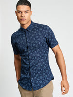 Load image into Gallery viewer, Navy Floral Geo Print Shirt
