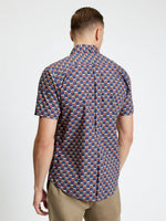 Load image into Gallery viewer, Navy Retro Geo Print Shirt

