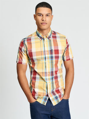 Yellow Oversized Check Shirt