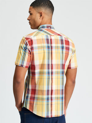 Yellow Oversized Check Shirt