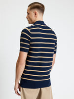 Load image into Gallery viewer, Navy Textured Polo Shirt
