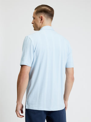 Blue Textured Polo Shirt
