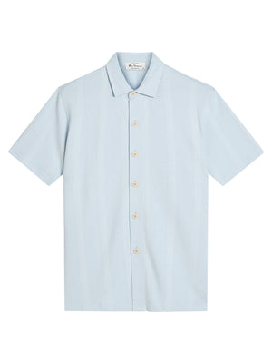 Blue Textured Polo Shirt