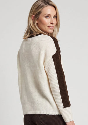 Beige Abstract Knit Sweater