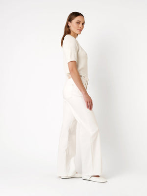 Ecru Wide Leg Jeans