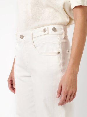 Ecru Wide Leg Jeans