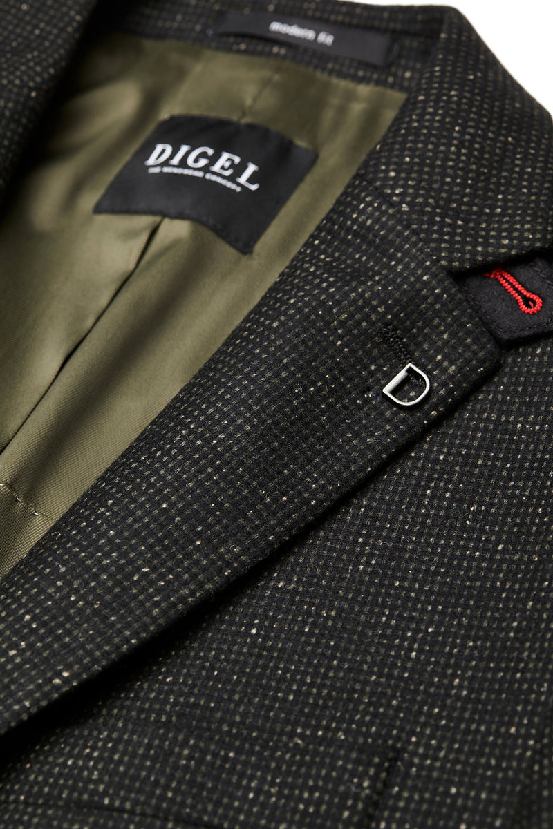 Digel Finest Silk Wool Stretch Green Jacket Regular Length