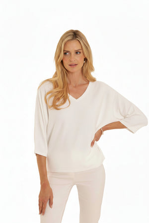 White Batwing Jumper