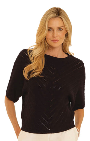 Navy Chevron Lace Jumper