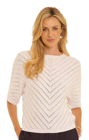 White Chevron Lace Jumper