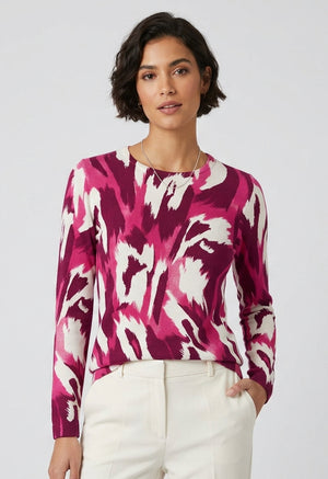 Pink Abstract Print Jumper