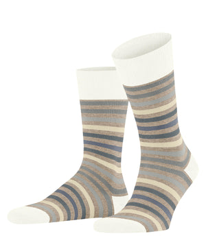 Off White Tinted Stripe Socks