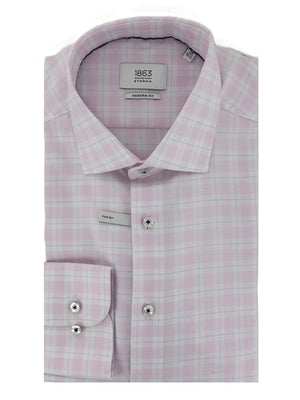 Pink Checked Twill Shirt