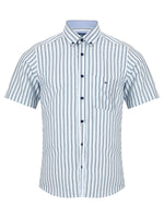Load image into Gallery viewer, Blue Stripe Short Sleeve Shirt
