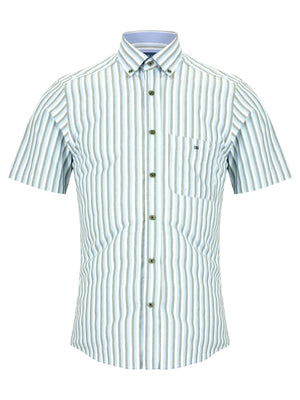 Green Stripe Short Sleeve Shirt