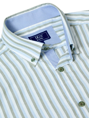 Green Stripe Short Sleeve Shirt