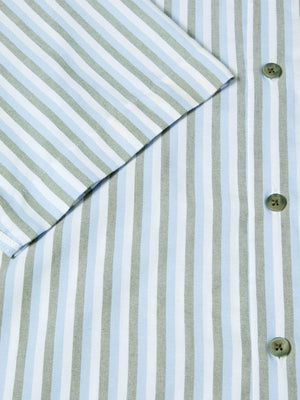 Green Stripe Short Sleeve Shirt