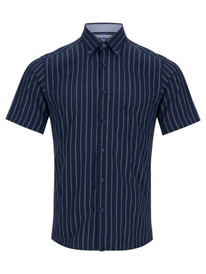 Navy Stripe Short Sleeve Shirt