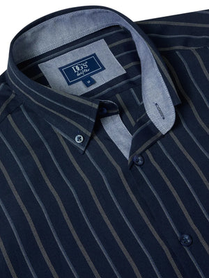 Navy Stripe Short Sleeve Shirt