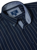 Load image into Gallery viewer, Navy Stripe Short Sleeve Shirt
