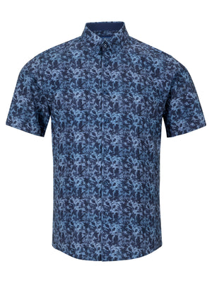 Navy Floral Short Sleeve Shirt