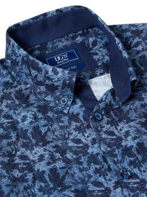 Navy Floral Short Sleeve Shirt