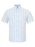 Load image into Gallery viewer, Blue Stripe Short Sleeve Shirt
