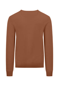 Fynch Hatton Cashmere and Wool Sweater Crew Neck Hazelnut