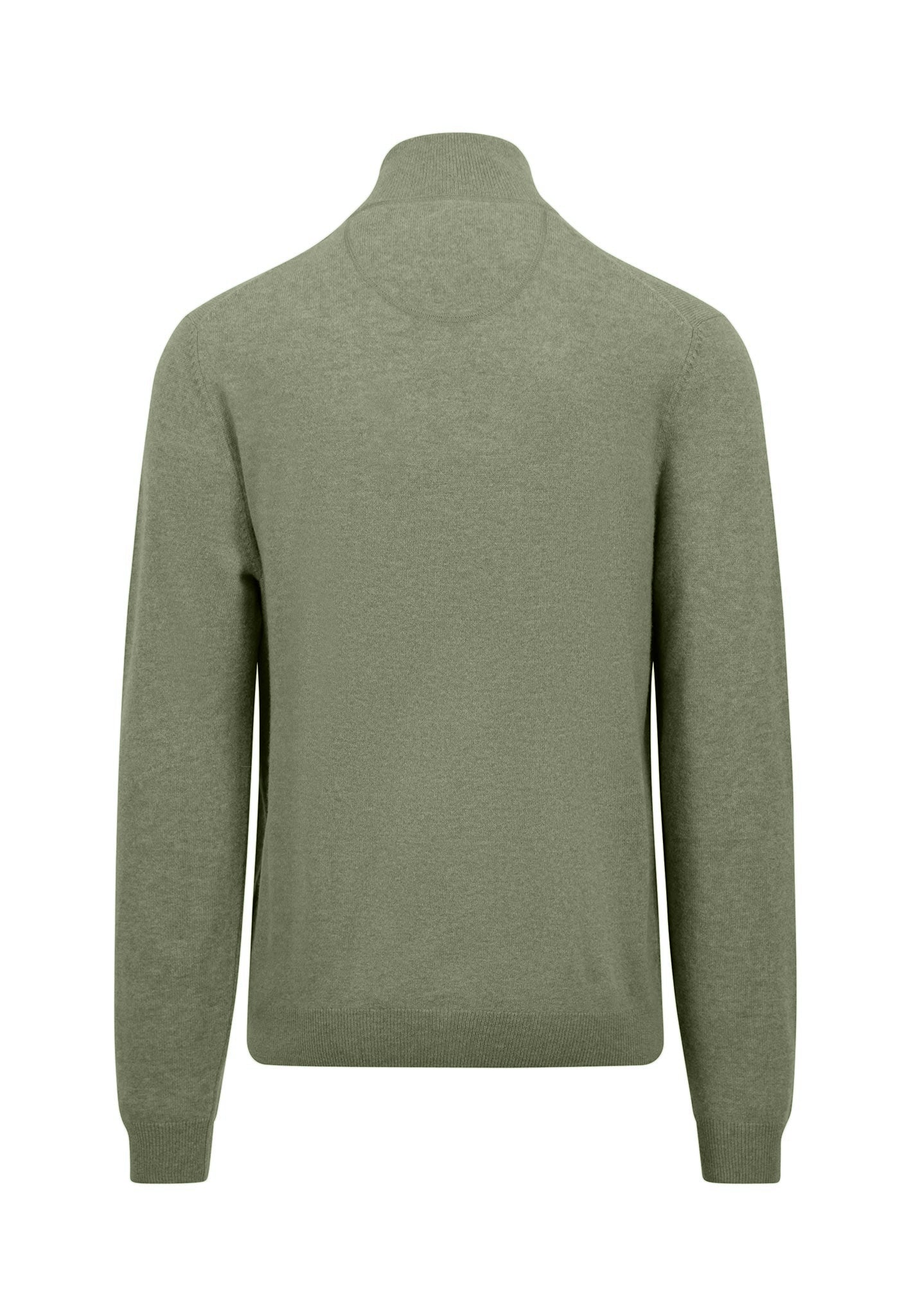 Fynch Hatton Merino Cashmere Half Zip Sweater Green