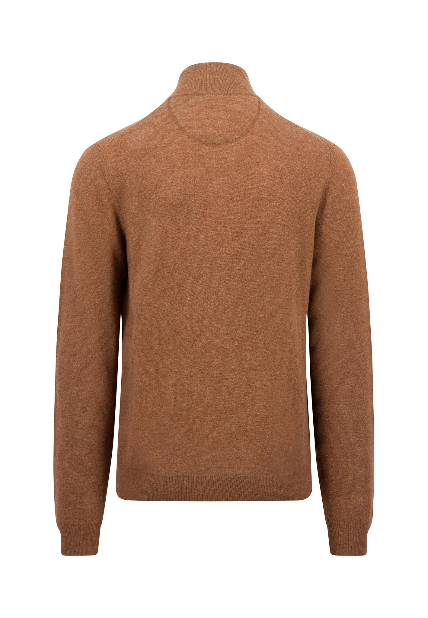 Fynch Hatton Merino Cashmere Half Zip Sweater Hazelnut