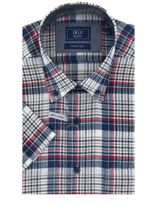 Navy Check Short Sleeve Shirt