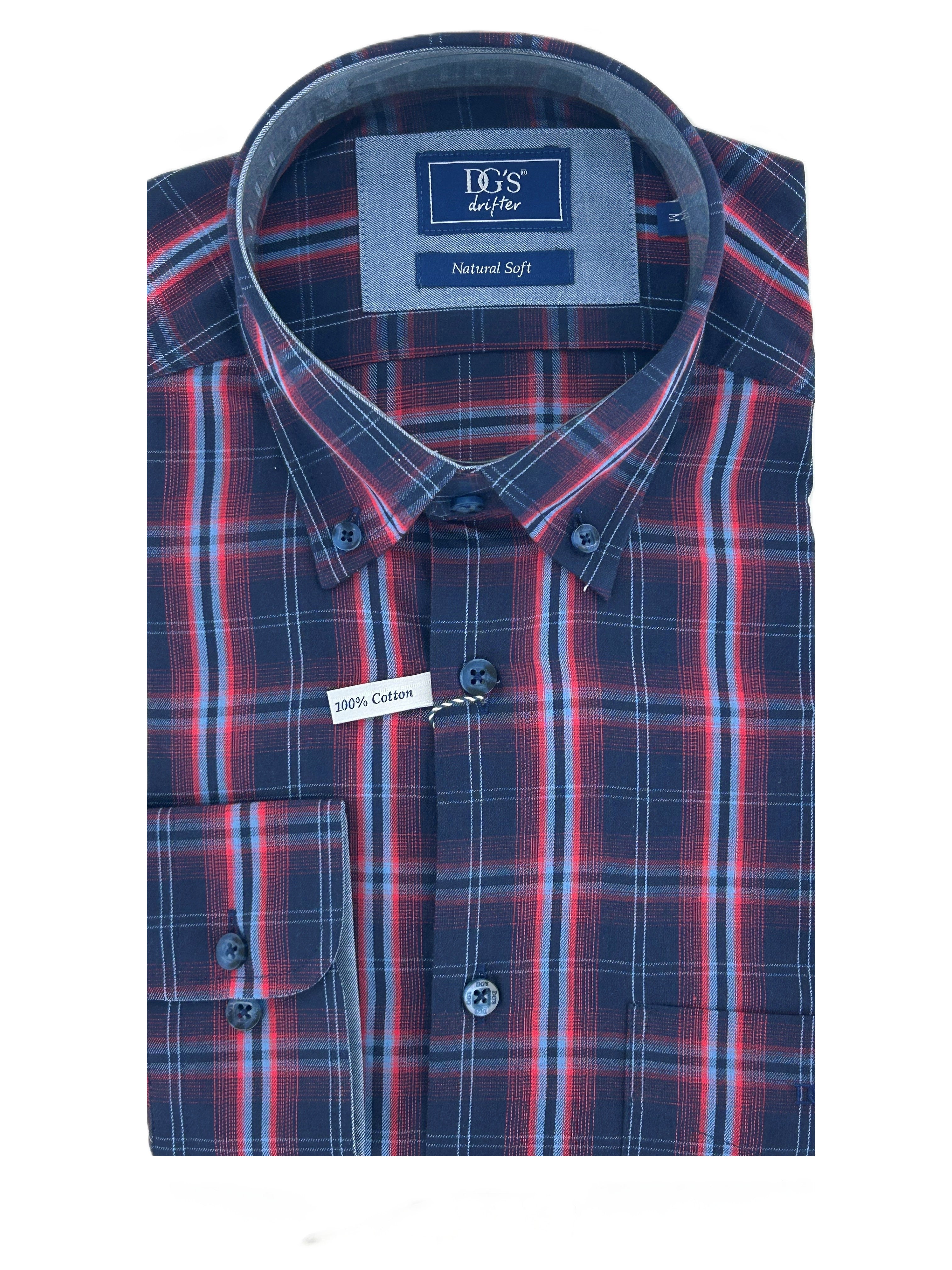Navy Multi Check Shirt