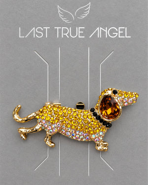 Gold Tone Dachshund Broosh